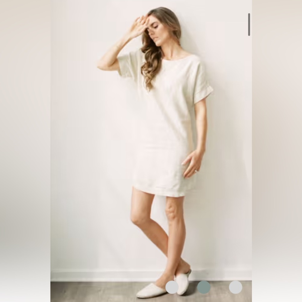 Elizabeth Suzann Cream Beige Linen Cotton Georgia Dress XS S Handmade by me
